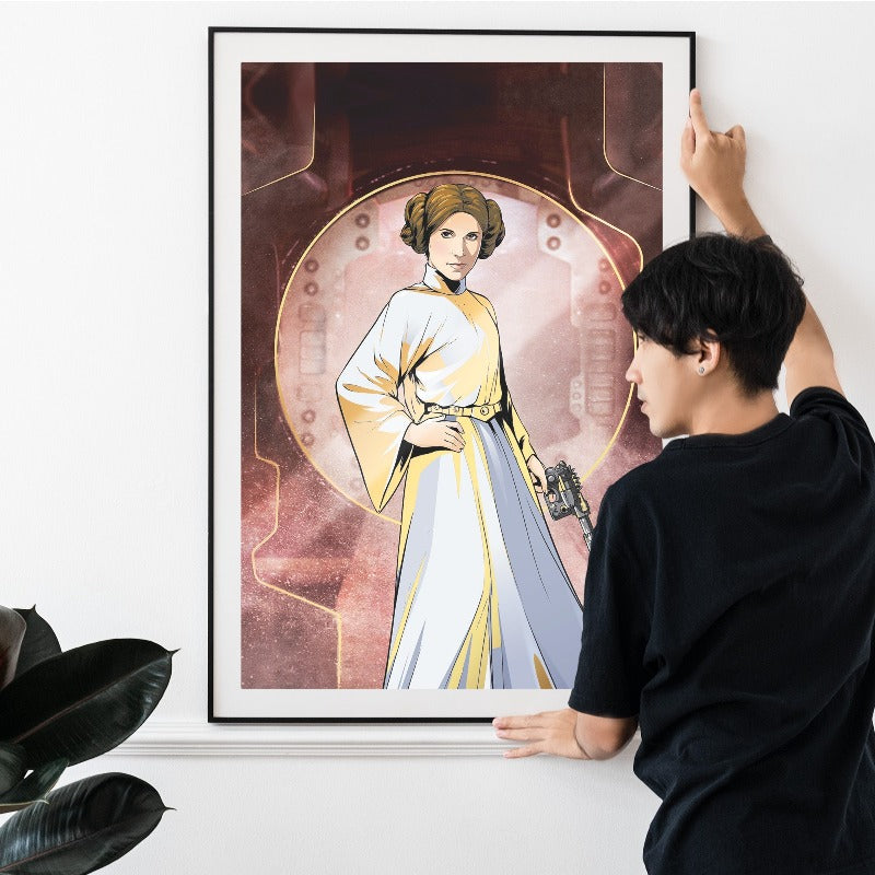 Glow in the Dark Princess Leia Poster SHORT STORY Light Gray
