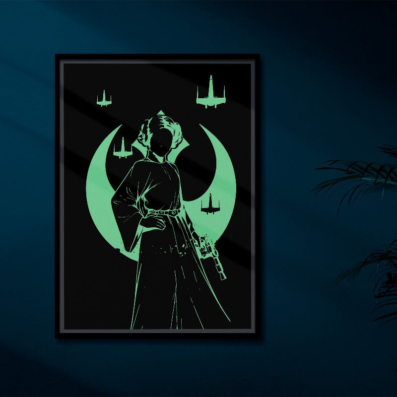 Night view of Glow in the Dark Princess Leia Poster