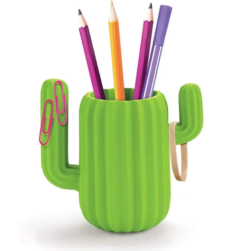 Yellow Green Cactus Desk Organiser Mustard