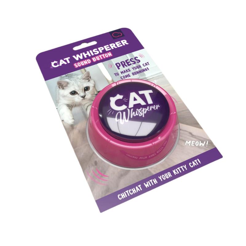 Cat Whisperer Button on White Background