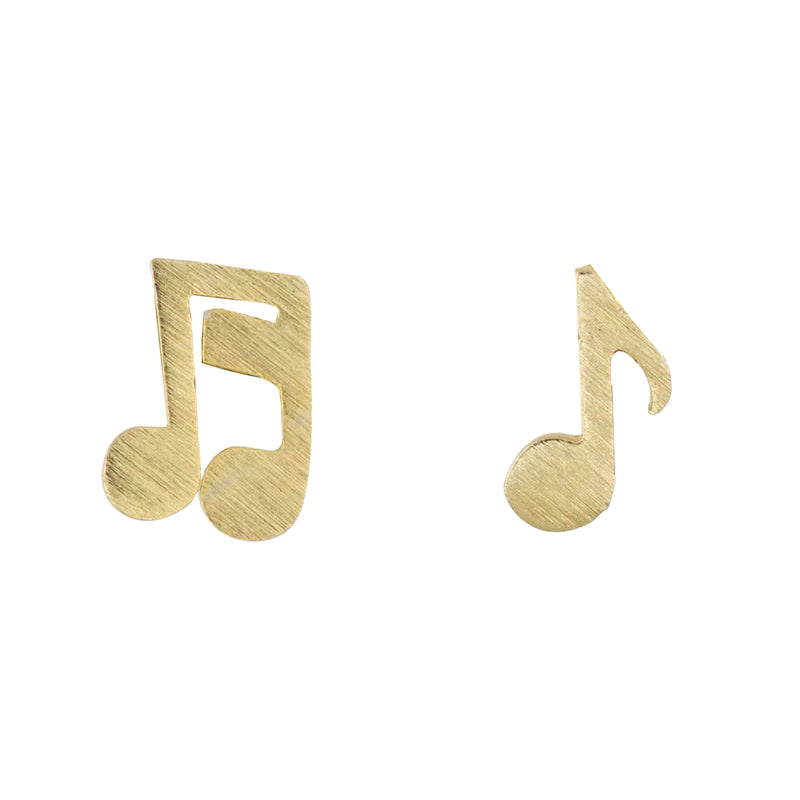 Gold Music Notes Earrings