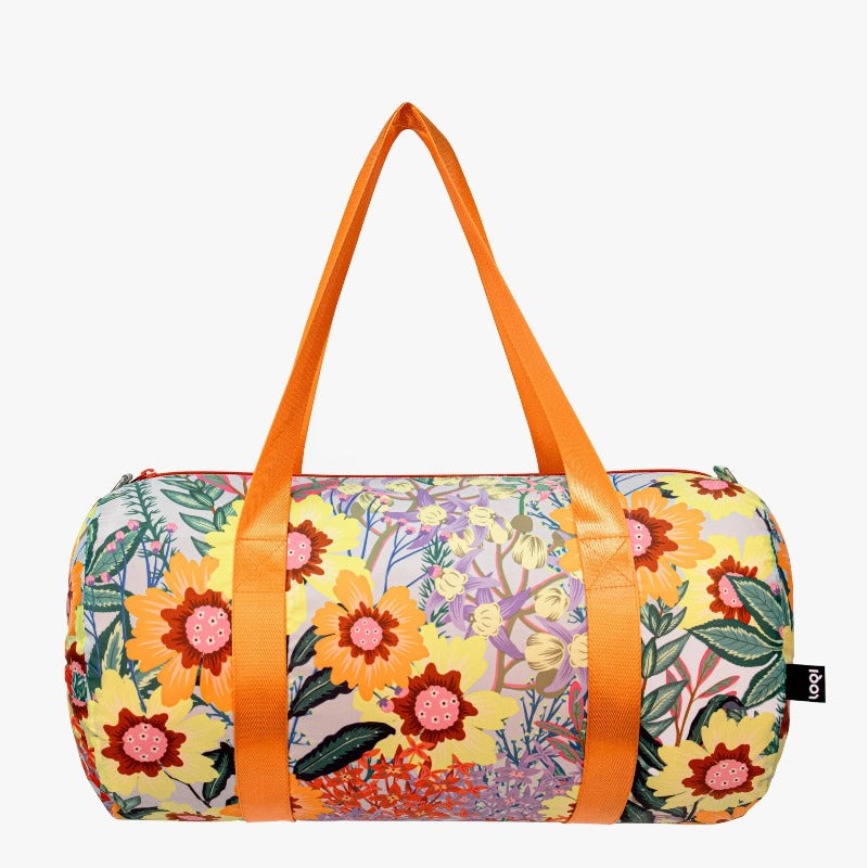 Beige Thai Floral Weekender Bag LOQI