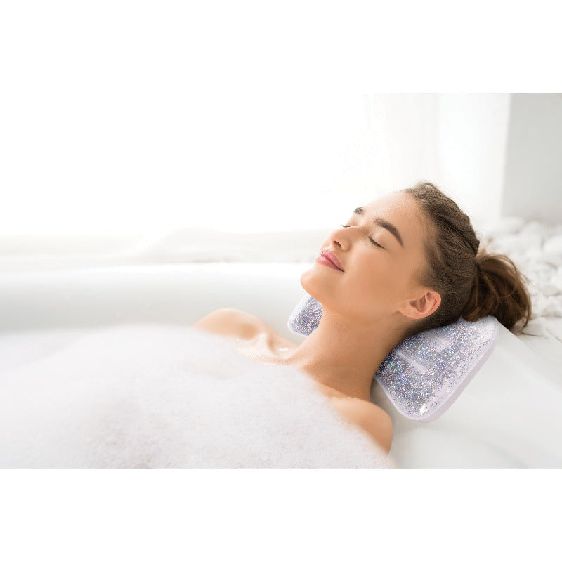 IS Gift Glitter Bath Cushion with woman in bath