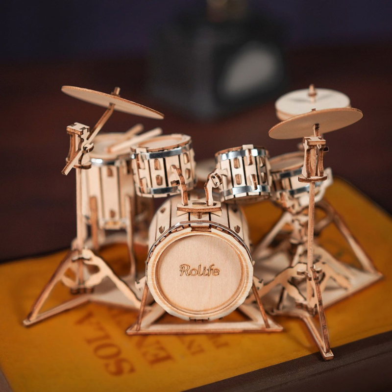 Robotime Wooden Model Drum Kit