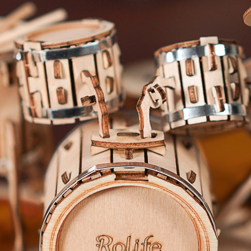 Robotime Wooden Model Drum Kit