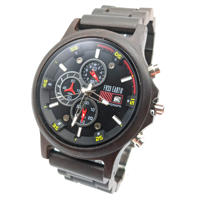 Dark Slate Gray Wooden Watch - Bender FR33 Earth