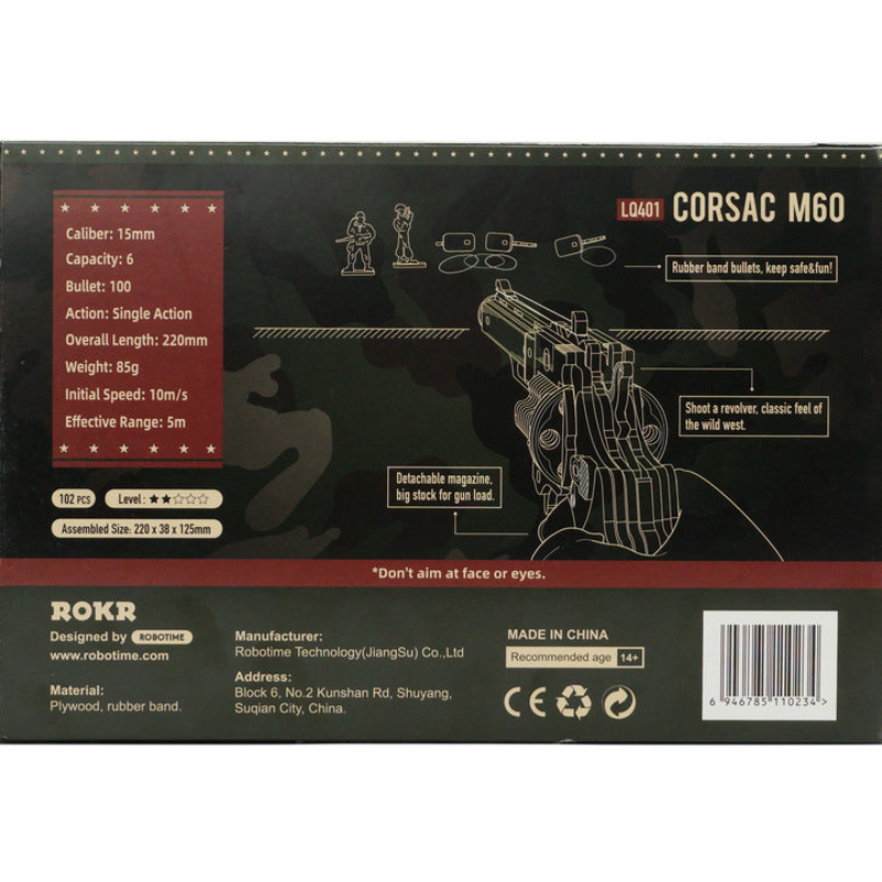 Robotime Corsac M60 Rubber Band Toy Pistol