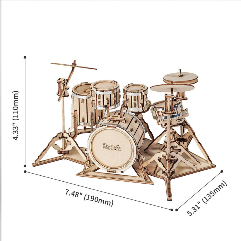 Robotime Wooden Model Drum Kit
