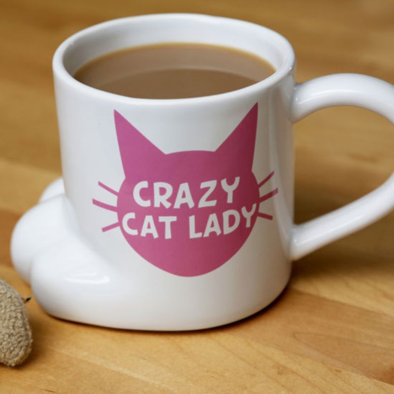 Beige Crazy Cat Lady Mug Big Mouth