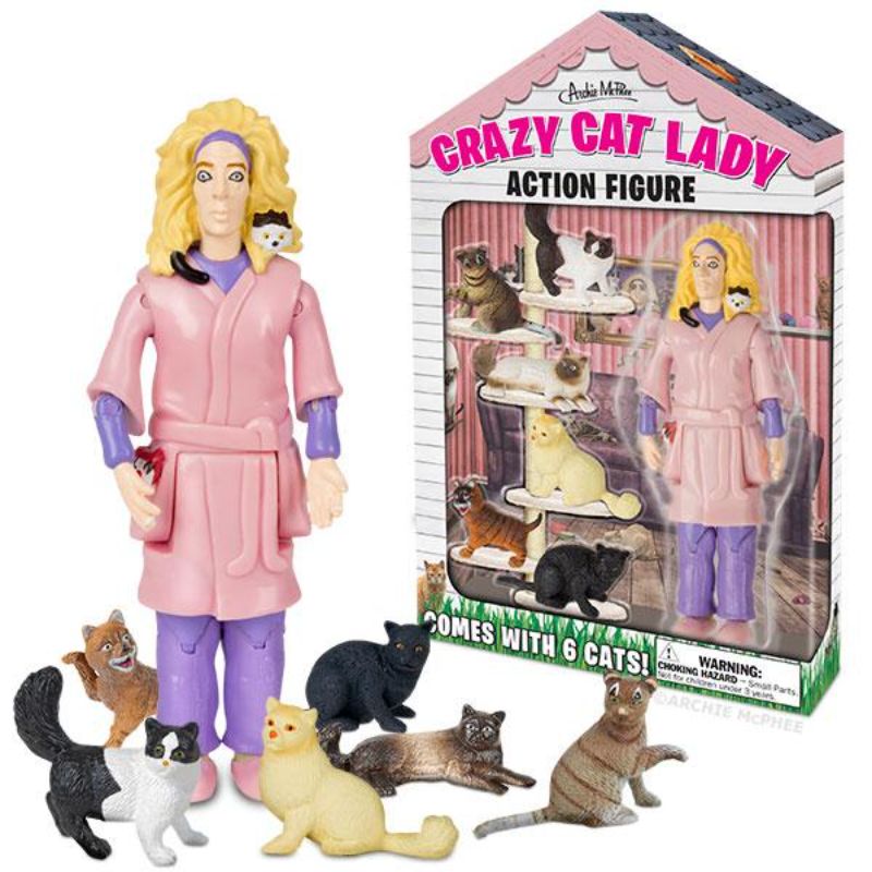 Gray Crazy Cat Lady Figurine Kit Archie McPhee