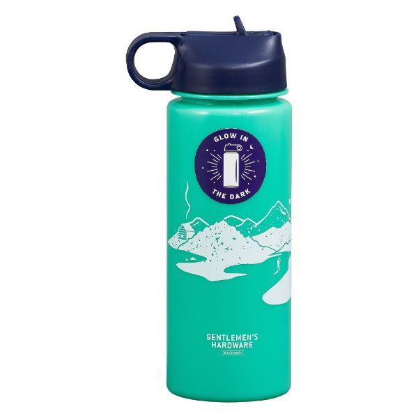 Light Sea Green Glow in the Dark Water Bottle - Two Sizes Gentlemen's Hardware