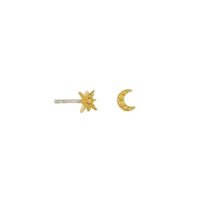 Gold Mini Celestial Stud Earrings