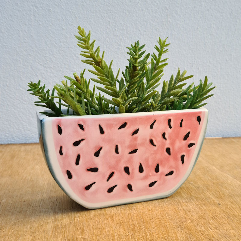 Light Gray Melon Ceramic Planter Coast To Coast