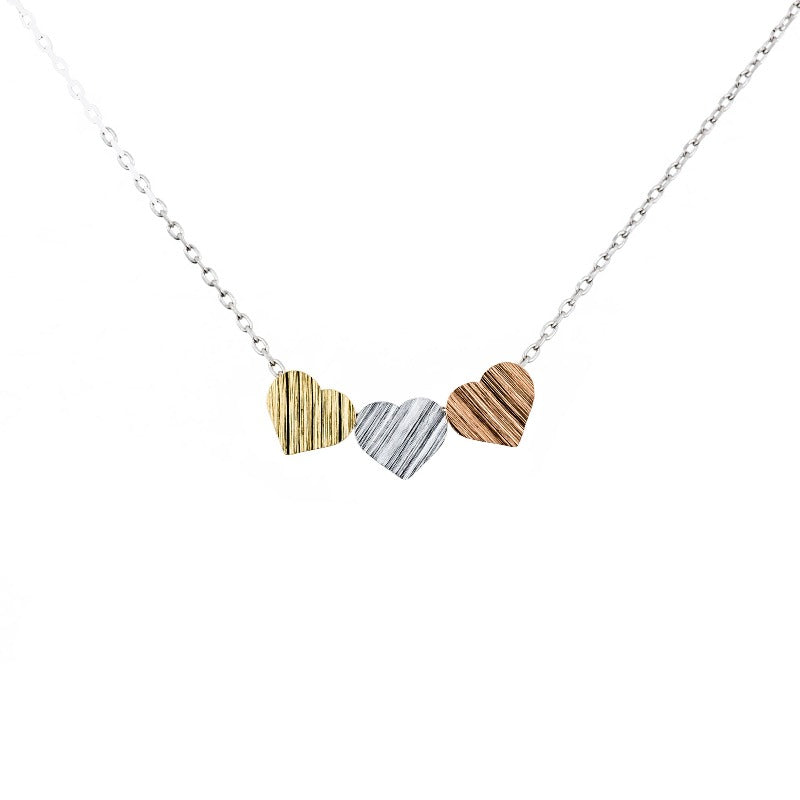 Solid Heart Trio Necklace