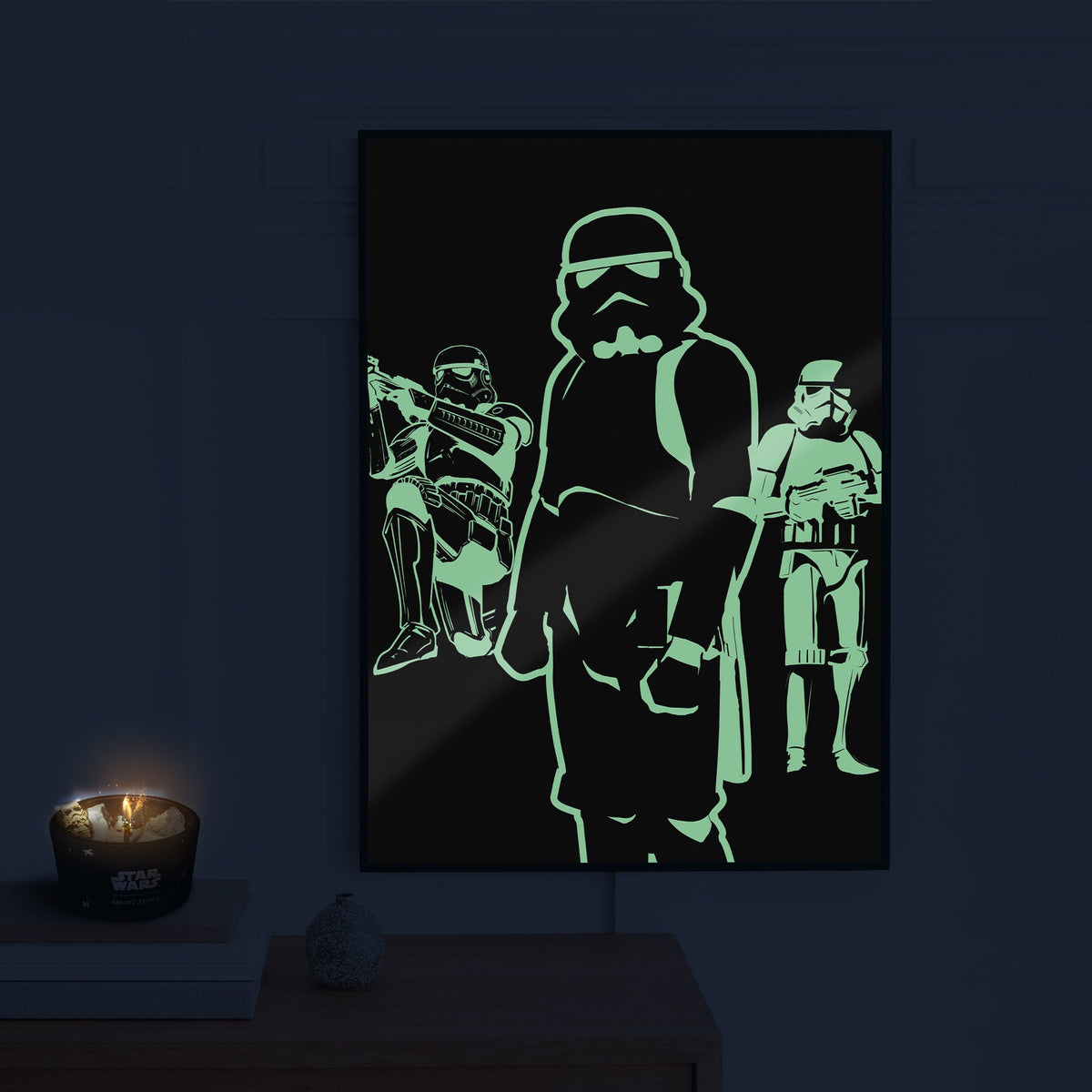 Glow in the Dark Stormtrooper Poster SHORT STORY Black