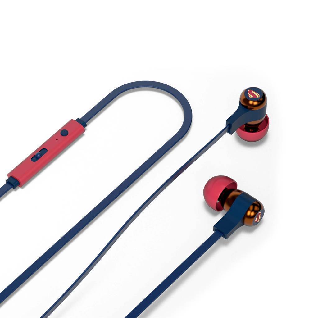 Tribe Headphone &amp; Headset DC Comics Superman Wired Swing Earphones with Remote and Mic 8054392658877 tween and teen