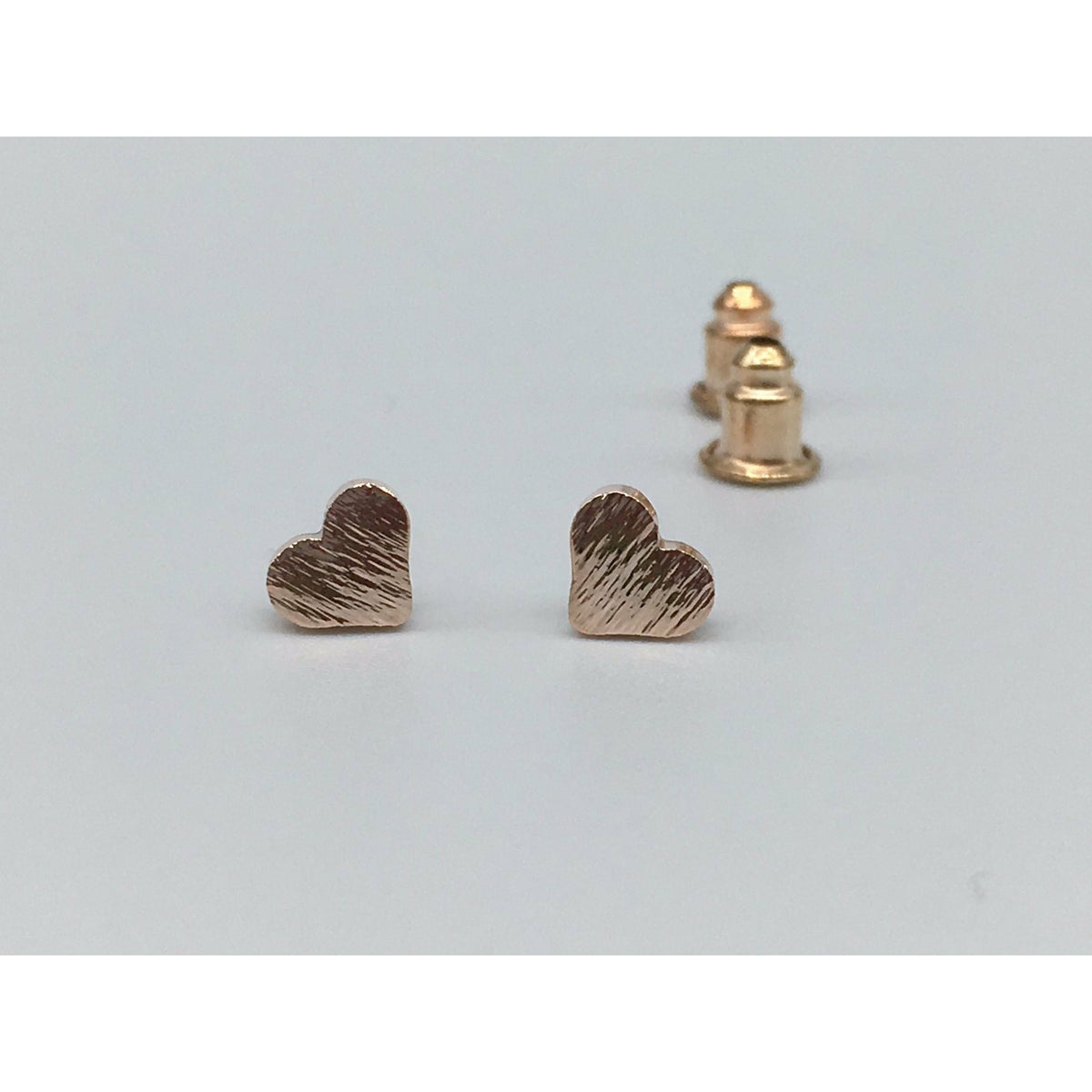 Tween to Teen Earrings Rose Gold Brushed Metal Tiny Heart Stud Earrings 0720252999913 tween and teen
